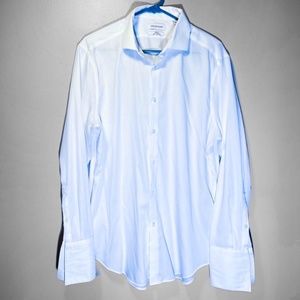 Calvin Klein Slim Fit White Dress Shirt 16.5 with French Cuffs